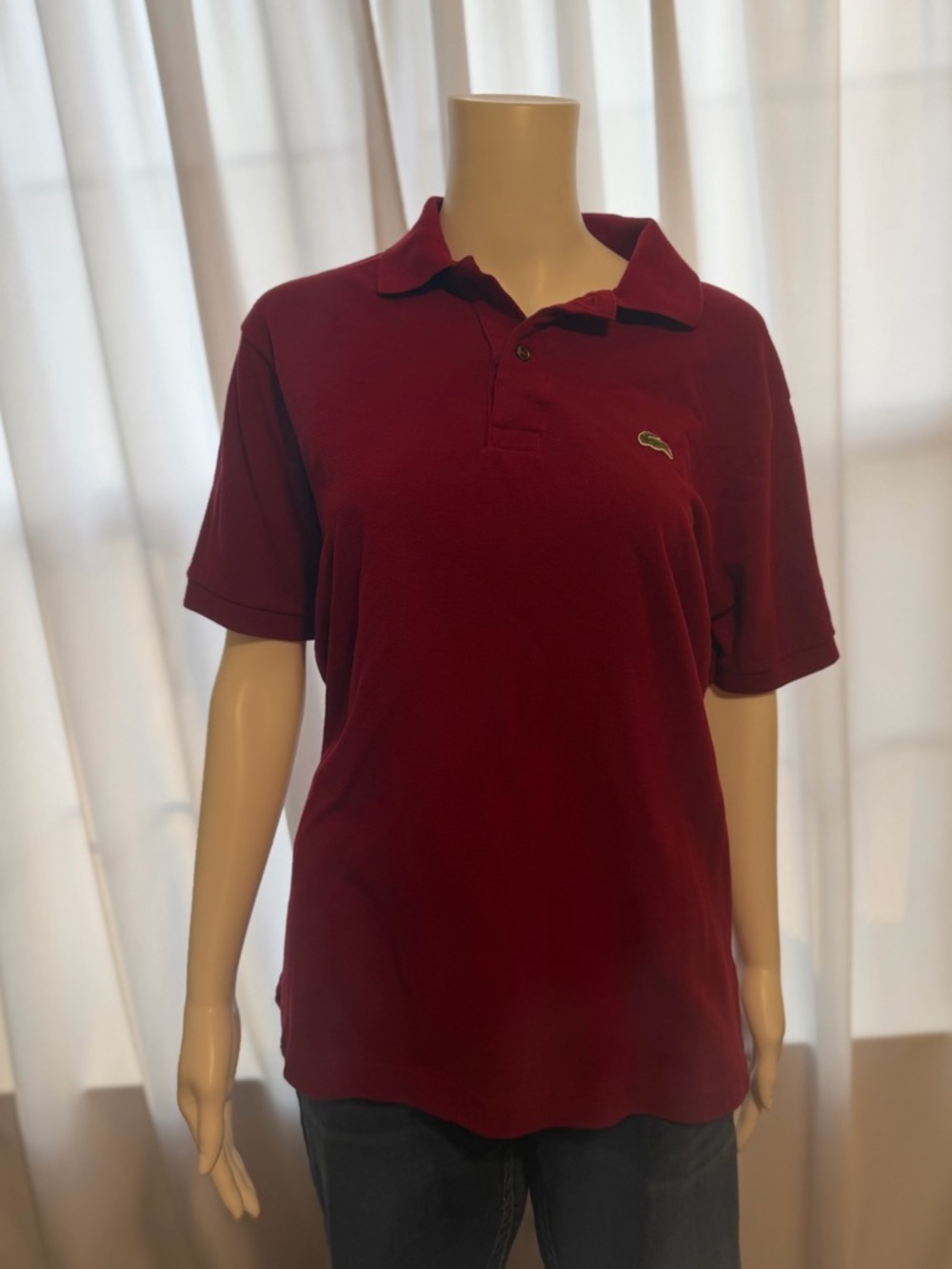 Lacoste Classic Fit Vintage Polo Men's Large Merlot Red Pique Cotton FR 5 US L